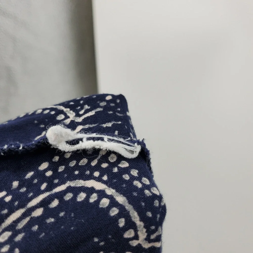 Abercrombie & Fitch Navy Blue Printed Tiered T-Back Maxi Dress Med Boho Cottage